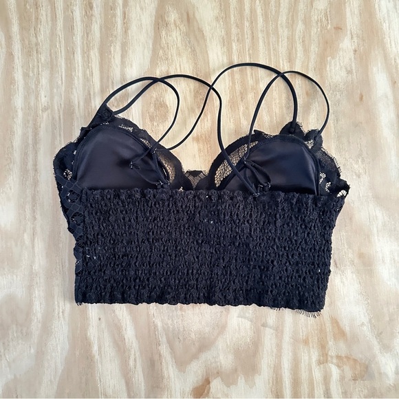 Crochet Lace Bralette – Diamond Smocking Back, Removable Pads Colors Block Sz S - Picture 7 of 11